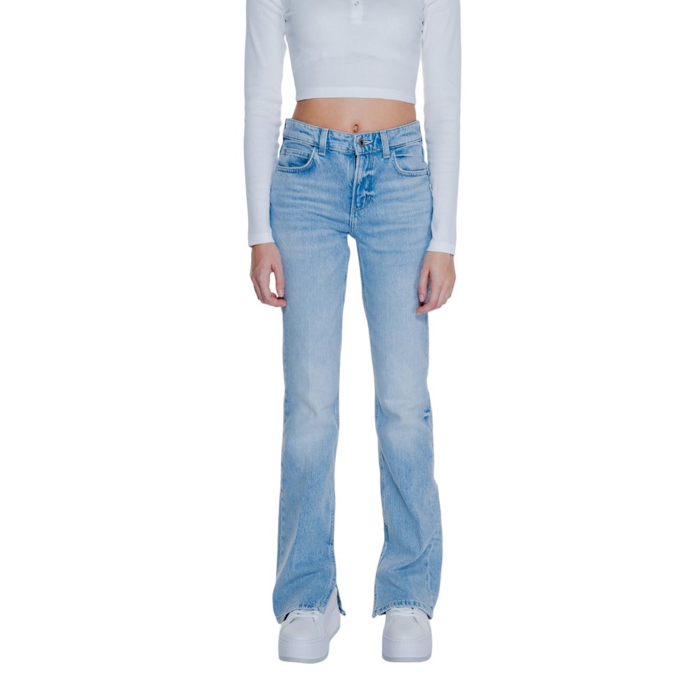Guess Açık Mavi Pamuklu Anne Kot Pantolonu